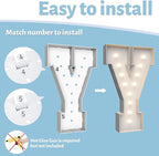 4FT Marquee Light Up Letters Y,Party Decoration Large Marquee Light Up Letters with Weighted Water Bag,Pre-cut Foam Board Set Can Be Used for Birthdays,Weddings,Baby Anniversaries