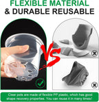 100 Pack 4 Inch Clear Plant pots with Drainage Holes, Transparent Nursery Seeding Pots, Flexile Seeds Starter Pots, Seeds Germination (4Inch,100P,Clear)