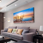 Wapluam Wall Art - Blue Ocean Seaview Canvas Prints for Living Room, Office, Bedroom - 40 x 20in