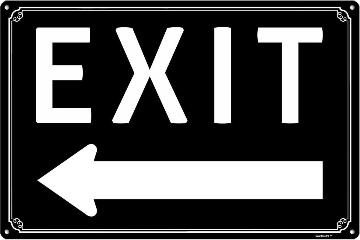 12x16"Exit Sign with Right Arrow - High-Intensity Aluminum Parking Lot Sign, Weatherproof & Fade-Resistant, Ideal for Outdoor & Indoor Use - Curbside Sign(horizontal version)
