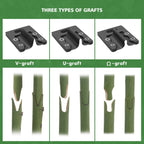 FUJIWARA 3-in-1 Garden Grafting Tool, Pruning Scissors Kit, U/V/Omega-Graft Seedling for Fruit Tree Grafting Set,Including 2X Tapes, Plant Tags,Plant Clips,Grafting Knife & Replacement Blades