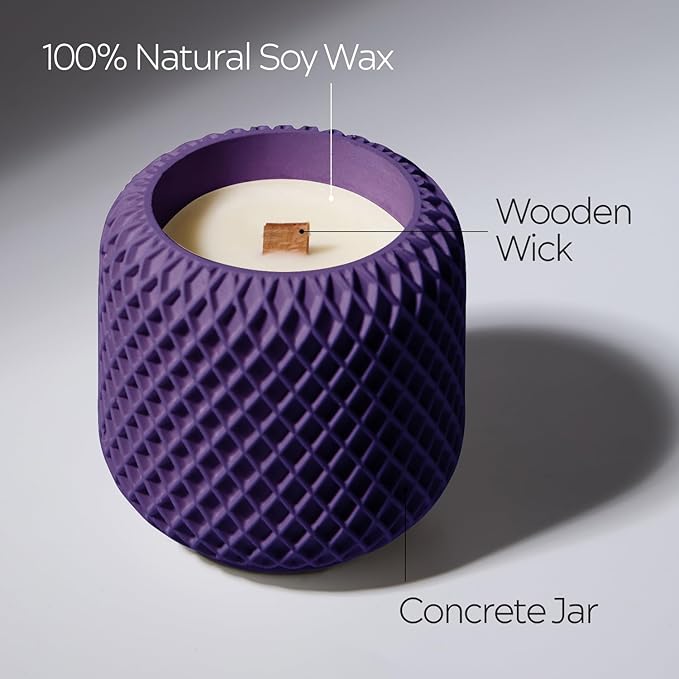 Scented Candles - Luxury Concrete Jar Candle for Home Scented, Soy Wax Candle - Relaxation Gift for Women, Premium Room Décor, Non-Toxic, Great Idea for Gifts and Special Occasions