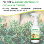 Organic Broad-Spectrum Plant Spray - Foliar Liquid Plant Food in a Spray Bottle for Outdoor Vegetables, Herbs & Flowers | Infused with Soil Enriching Microbes | 32oz, Ready to Use, No Mixing Required