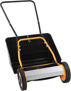 14-Inch Manual Push Reel Lawn Mower with Collection Bag, 5-Edged Blades, 14in Cutting Width, Walk-Behind Lawn Mower