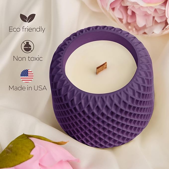 Scented Candles - Luxury Concrete Jar Candle for Home Scented, Soy Wax Candle - Relaxation Gift for Women, Premium Room Décor, Non-Toxic, Great Idea for Gifts and Special Occasions