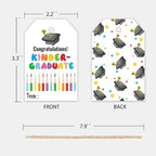 50 Pcs Kindergarten Graduation Gift Tags,Colorful Congratulations Gift Labels for Graduation Party Decoration Favors (Kinder, 2.2 * 3.5)