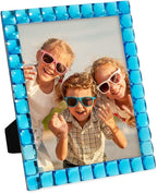 Isaac Jacobs Decorative Sparkling Turquoise Jewel Picture Frame, Photo Display & Home Décor (8x10, Turquoise)