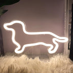 Dog Table Number Neon Sign Desk Lamp Night Light Wedding Letter LED Neon Sign Wedding Table Decorations Neon Light Shop Bedroom Home Room Decor Christmas Party Warm White USB 25×16 CM