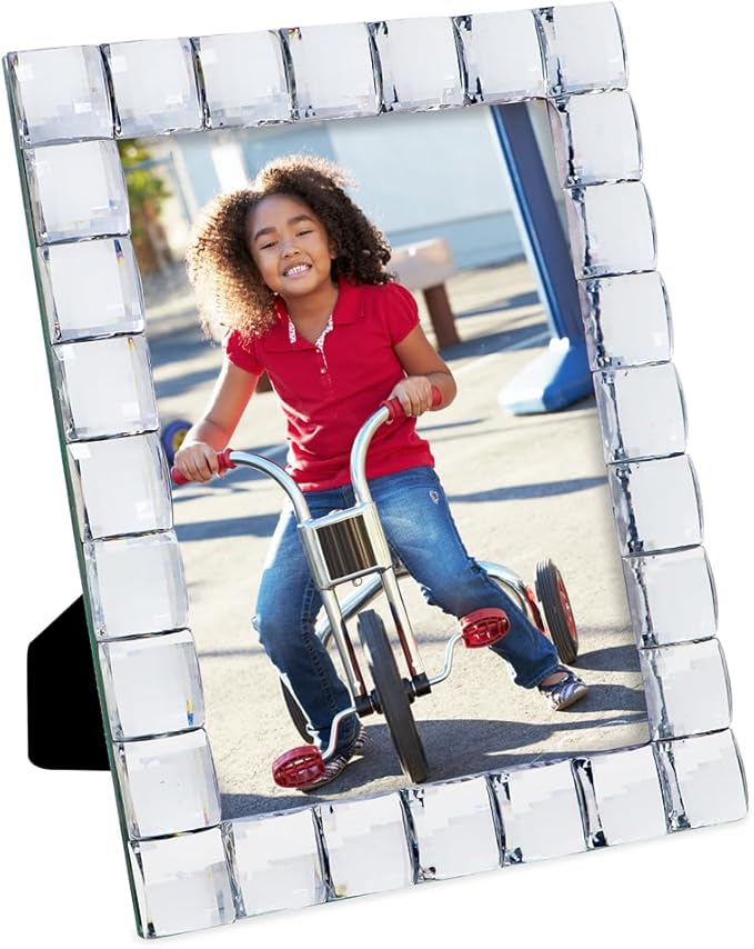 Isaac Jacobs Decorative Sparkling Clear Jewel Picture Frame, Photo Display & Home Décor (5x7, Clear)