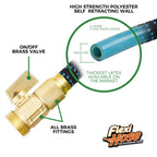 Flexi Hose Expandable Garden Hose with 8 Function Nozzle, 50FT - Lightweight Retractable Garden Hose, Water Hose - No-Kink Flexibility, 3/4 Inch Solid Brass Fittings and Double Latex Core