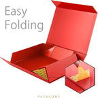 PACKHOME 6 Large Gift Boxes 13.5x10x3.5 Inches, Sturdy Shirt Boxes with Magnetic Lids for Multiple Occasions (Glossy Red)