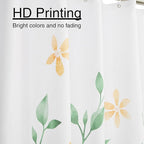 Eucalyptus Shower Curtain, Ombre Floral Leaves Plant Washable Fabric Bath Decor with 12 Hooks 72x72 inches, Mint Green