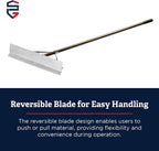 Standard Golf Magnum Lute - 36'' Reversible Flat Head Rake | Used for Golf Courses, Ball Fields, Asphalt Work Landscaping & More | 66'' Straight Handle with T Connection for Added Stability