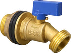 GHT 3/4 spigot for rain barrel, brass bulkhead water barrel spigot kit for diy tank parts and accessories connect garden hose outdoor bucket (1 pc, blue)