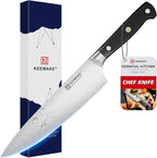 KEEMAKE Chef Knife, 8 Inch Sharp High Carbon Stainless Steel Kitchen Knife with Ergonomic Handle, Professional Cooking Knife, Kitchen Utensils for Meat Slicing and Vegetable Cutting