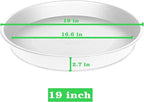 4 Pack of 19 inch Plant Saucer, 2.7" Depth Tray, Large Deep Garden Plastic Flower Planter Plant Trays for Indoors Outdoor Bath Bath (19", Creamy White)