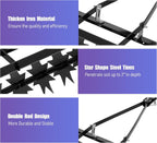 Manual Lawn Aerator Tow Behind, 32" Heavy Duty Core Aerator Lawn Tool for Effective Soil Aeration, Plug Aerator with Universal Hitch, Rolling Lawn Aerator, Black