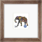 RPJC 8x8 Soild Wood Picture Frame with High Definition Glass Display Pictures 4x4 with Mat or 8x8 Without Mat for Wall Mounting Hanging Carbonized