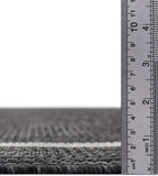 Unique Loom Outdoor Border Collection Area Rug - Soft Border (6' 1" Round Black/Ivory)