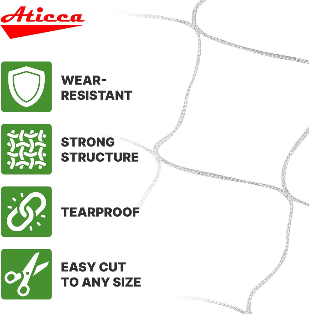 Trellis Netting 6.5 x 350 ft Heavy Duty Polyester Plant Support Netting White - 6 Inch Garden Rope Trellis on Roll - Mesh Twine for Growing Vine Climbing Plants, Flowers, Peas, and Tomatoes.