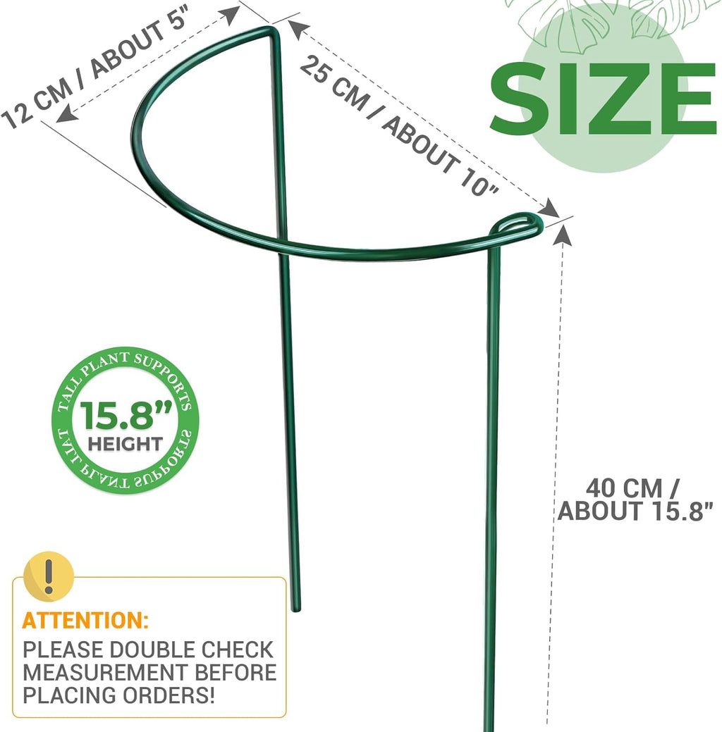 LEOBRO Plant Support Stakes, 6 PCS Peony Cages and Supports, Plant Stakes for Indoor Plants, Outdoor Plants, Monstera Tomato Hydrangea Support Cage, 10" W x 15.8" H