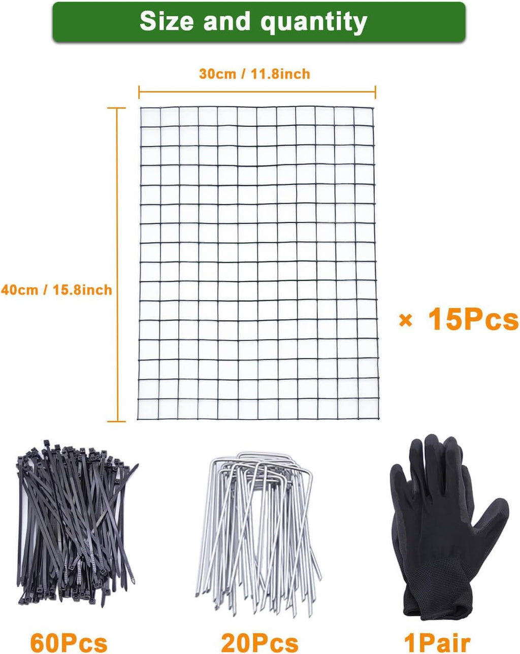 15Pcs Plant Protectors from Animals - Plant Cages for Outdoor Plants 11.8"x15.8" Metal Mesh Garden Protector for Flowers, Vegetables, to Stop Rabbits, Chickens and Squirrels