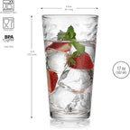Glaver's Drinking Glasses Set of 10 Highball Glass Cups, 17 Oz Cooler Glassware. Home and Bar Everyday Basic Drinkware Elegant Kitchen Glasses for Water, Juice, Cocktails, Iced Tea.