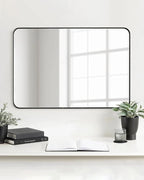 Black Bathroom Mirror,20 x 30 Inch Rectangle Wall Mirror with Wood Frame,Vanity Modern Tempered Glass Mirror for Bedroom,Entryway,Living Room