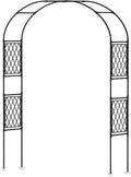 Metal Garden Arbor, Garden Arch Trellis for Climbing Plants, Decorative Archway Wedding Arch Frame for Patio, Backyard, Patio, Lawn, Pathway, Black