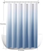 Blue Grey Shower Curtains for Bathroom, Ombre Textured Fabric Shower Curtain Set, Hotel Spa Luxury with 12 Hooks, Machine Washable, Decorative Bathroom Curtain Blue Grey 72 x 72