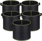 5-Pack 5 Gallon Grow Bags 300G Thickened Nonwoven Fabric Pots Plant Grow Bags with Handles,for Low Stress Plant Training Fruits, Vegetables, and Flowers