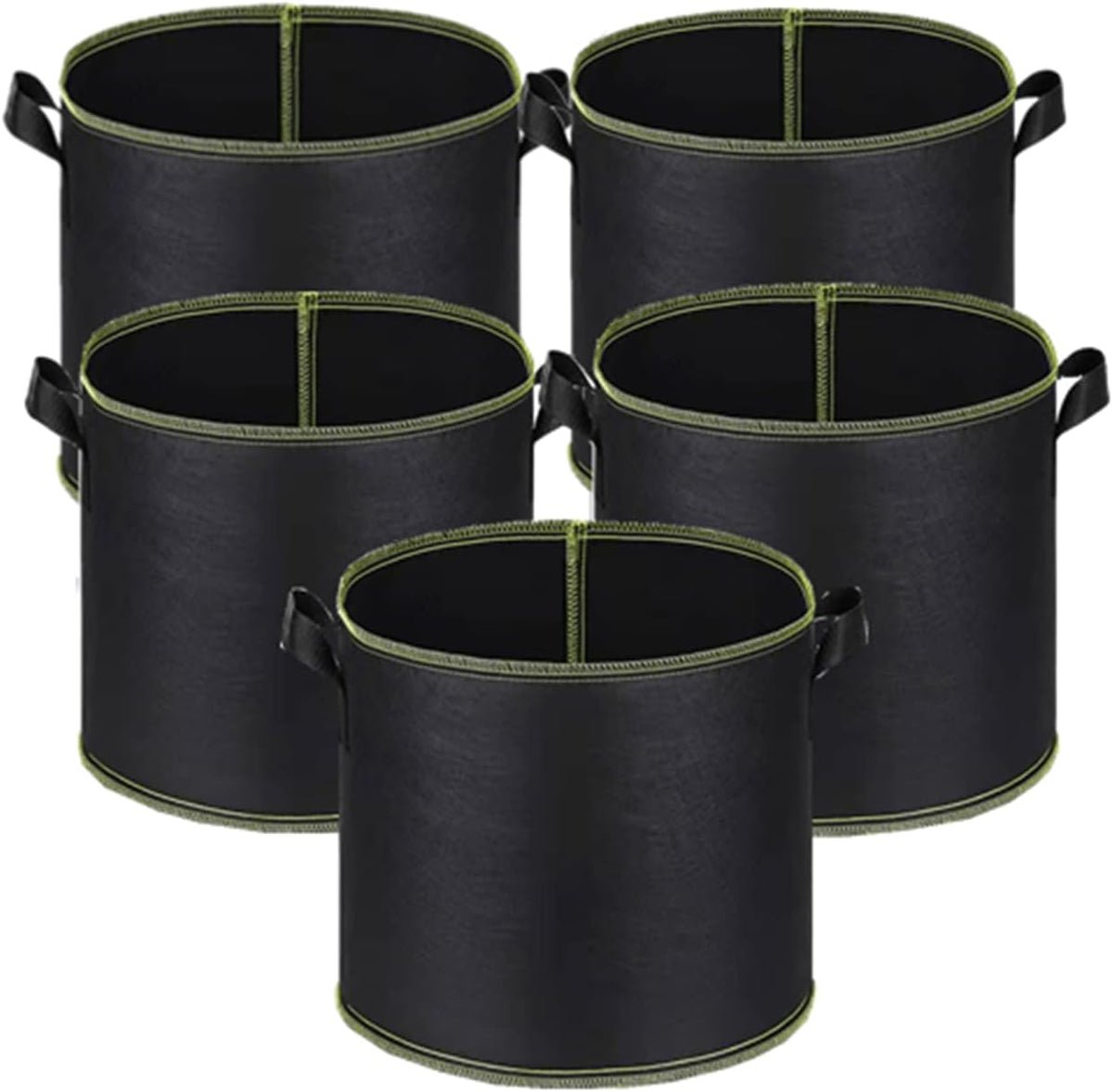 5-Pack 5 Gallon Grow Bags 300G Thickened Nonwoven Fabric Pots Plant Grow Bags with Handles,for Low Stress Plant Training Fruits, Vegetables, and Flowers