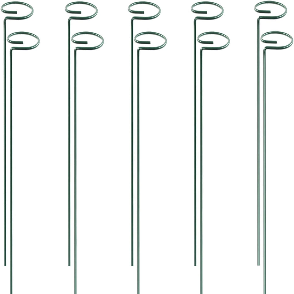 HiGift 10 Pack 24 inch Plant Stakes and Supports, Metal Flower Stakes for Potted Plant Indoor, Garden Stakes for Tall Plant Single Stem Flowers Amaryllis Tomatoes Peony Lily Rose (61 cm Long)