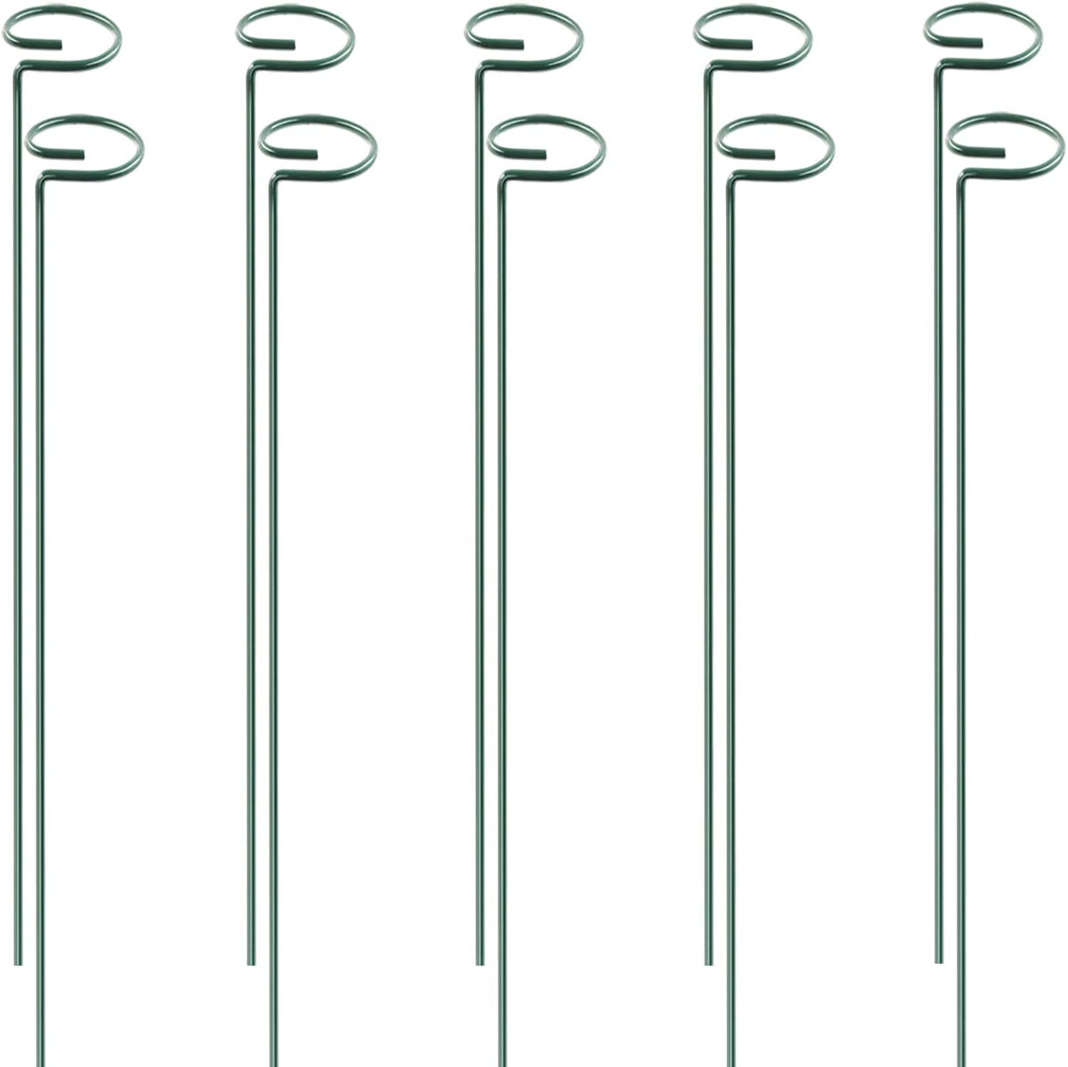 HiGift 10 Pack 24 inch Plant Stakes and Supports, Metal Flower Stakes for Potted Plant Indoor, Garden Stakes for Tall Plant Single Stem Flowers Amaryllis Tomatoes Peony Lily Rose (61 cm Long)