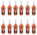 3 Packs Garden Pruning Shears with Straight Blades Trimming Scissors, Gardening Hand Pruning Snips Titanium Coated Precision Bonsai Pruning Shears, Convenient Flower Cutters (Orange)
