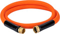 EASTRANS Short Garden Hose 10 ft x 5/8", Heavy Duty Orange Water Hose with 3/4" Solid Brass Connector for All-weather Outdoor