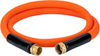 EASTRANS Short Garden Hose 10 ft x 5/8", Heavy Duty Orange Water Hose with 3/4" Solid Brass Connector for All-weather Outdoor