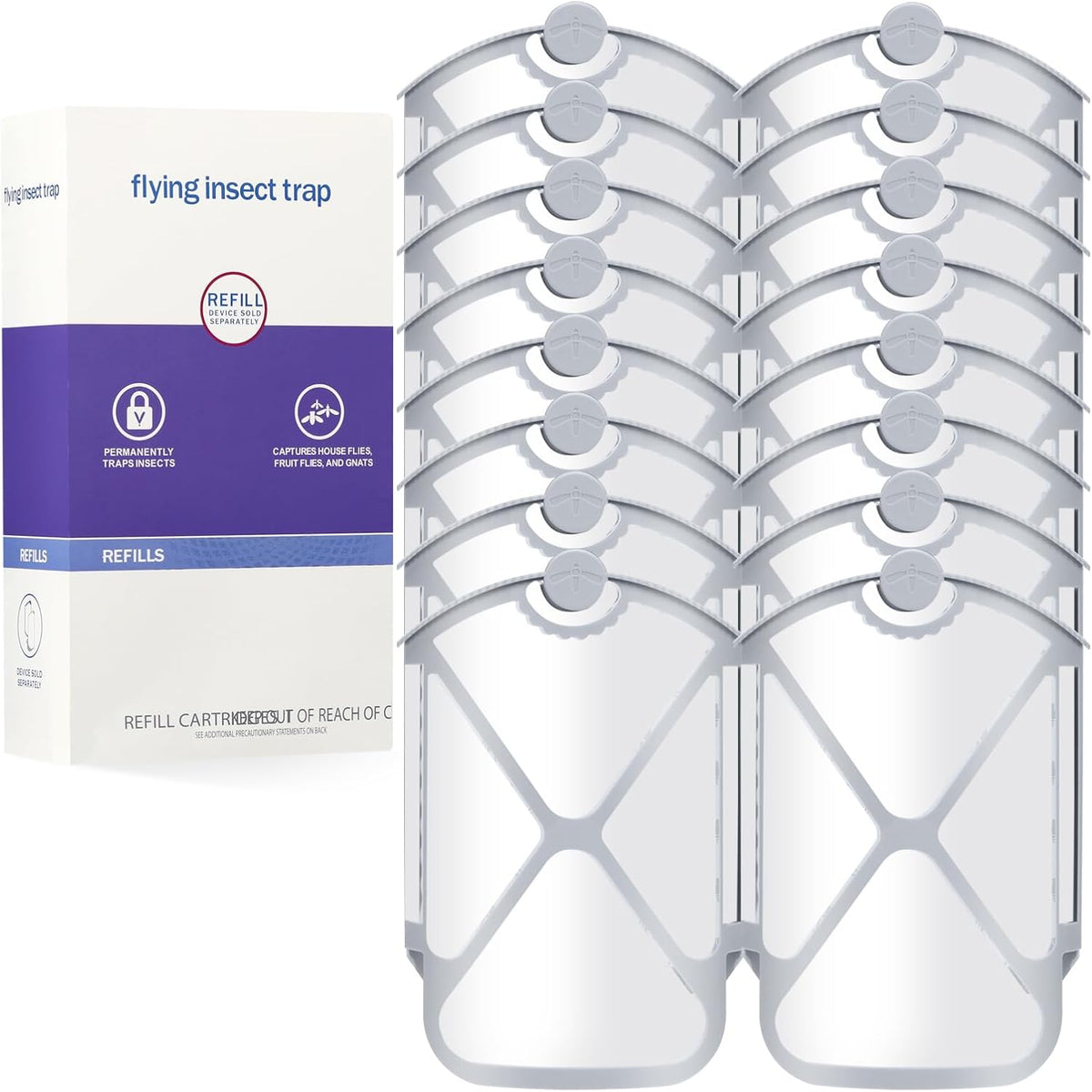 Flying Insect Trap Refills & 16 Cartridges, Compatible with ZEVOM364A Refill (16 Cartridges)