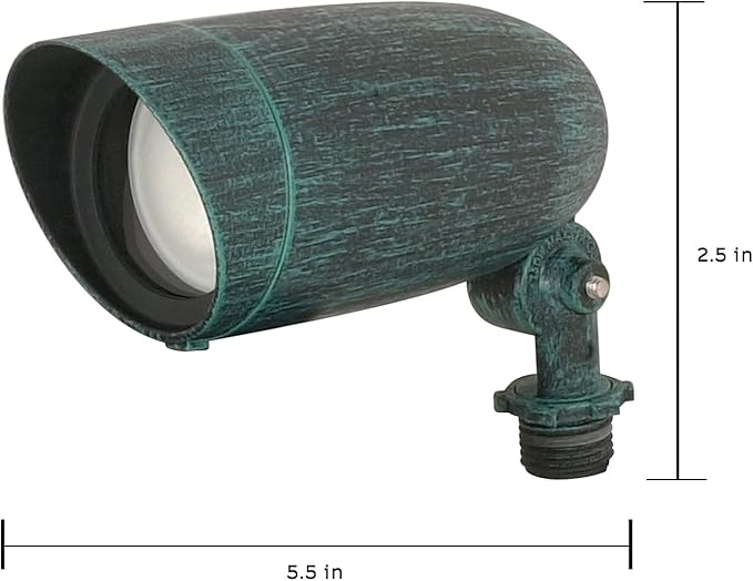 Nuvo Lighting SF76/655 One Light PAR16 120 Volt Die Cast Aluminum Durable Outdoor Landscape Security Lighting Flood, Anique Verdi, 6-Inch