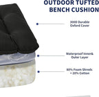 IPYNBAP Outdoor Bench Cushion, 48x18x5 Inch, Waterproof Bench Cushion for Outdoor/Indoor Furniture, Tufted Patio Bench Seat Cushion, Fade Resistant Outdoor Cushions for Porch Swing Couch, Black