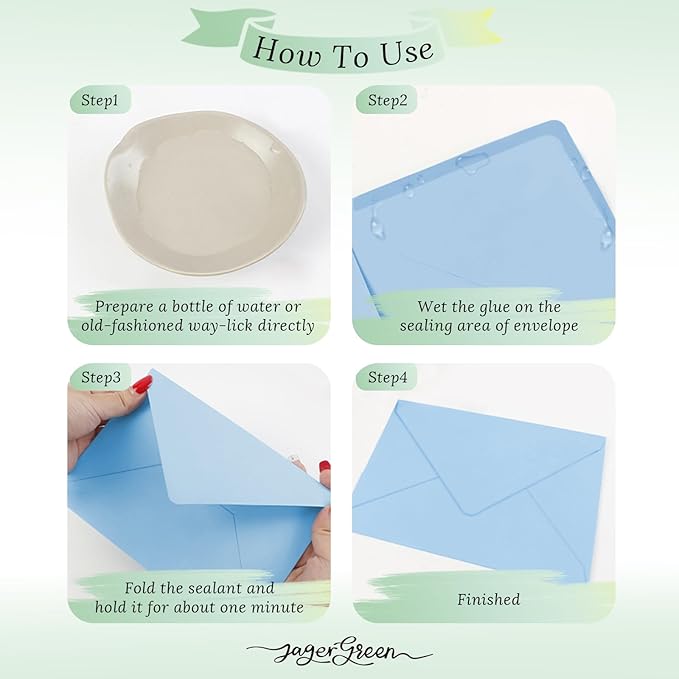 50 Pack 5x7 Envelopes Letter Size, Blue A7 Envelopes Self Seal for Wedding Invitation, Envelope 5.4x7.6 for Greeting Cards, Photos, Baby Shower, Graduation, Thank You Cards, Announcements