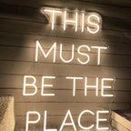 This Must Be The Place Neon Sign, Custom Wedding Party LED Neon Light Bedroom Home Wall Art Decor Shop Bar Decoration Personalized Gift Size:20.5x16inches