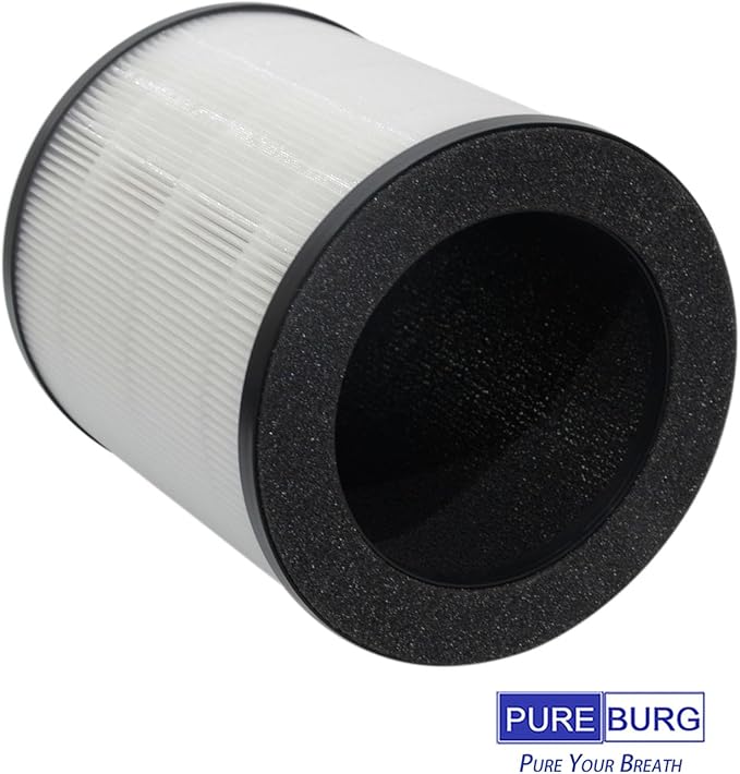 PUREBURG Replacement Filters Compatible with Mooka M02 Air Purifier,2-Pack H13 HEPA 3-stage filtration Activated Carbon 2-in-1 Air Clean Dust VOCs Odor PM2.5