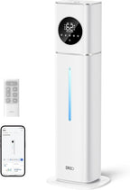 Dreo 11L Smart Humidifier Large Room 700 ft², 100H Cool Mist Air Humidifiers for Bedroom, Top-Fill Self-Cleaning Tank, 26dB, Auto Mode, Aroma Box, RGB Light, Remote & APP Control, Baby, Plant, Silver
