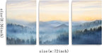 YJYart Foggy Forest Canvas Wall Art Landscape Mountain Wall Art for Living Room Sunrise Wall Decor Modern Artwork Canvas Prints Pictures for Wall Home Office Size 24"x 36"x 3pcs