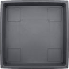 The HC Companies Accent Square Plant Saucer - Durable Plastic Trays for Plants - Square Tray for Water Drainage - UV Resistant Planter Saucer for Indoor & Outdoor Use (14”, Warm Gray, Pack of 1)