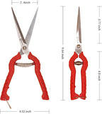Sanung 2 PACK Multifunctional Thin Fruit Scissors, P-905 Garden Pruner Shears Cutters with Anti-Slip Grip High-Grade Spring Lock Garden Pruner for Garden Fruits Vegetables Plants Flowers