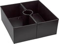 AuldHome Design Umbrella Planter for Patio Table (Black Square), w/Umbrella Hole, Enamelware Rectangular Planter Pots