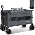 Chihee Garden Cart Collapsible Outdoor Utility Wagon Cart,Folding Beach Cart Oversized Capacity 254L,Heavy Duty Portable Wagon All Terrain Wheels Oversized Side Pocket 2 Drink Holders for Camping
