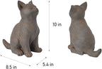 Braxio Cat Garden Statue Outdoor Decor - Realistic Sitting Cat Figurine for Patio, Yard, Porch, Resin Curious Kitty Sculpture Lawn & Home Decoration 8.5 x 5.4 x 10 Inch